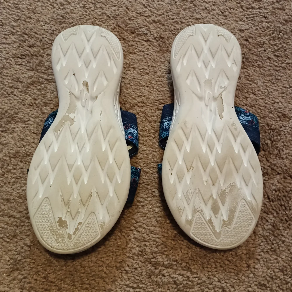 Skechers Women's Black and Blue Patterned Sandals - Picture 2 of 3